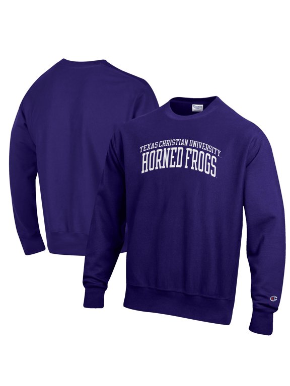 Men's Champion Purple TCU Horned Frogs Reverse Weave Fleece Crewneck Sweatshirt
