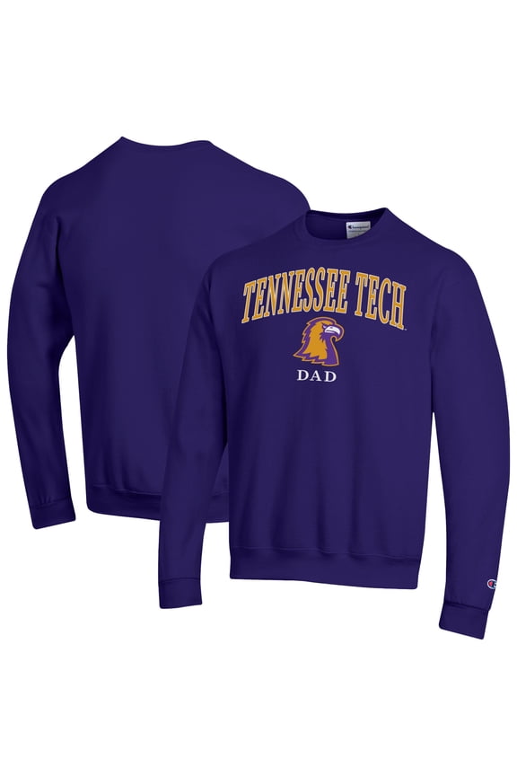 Men's Champion Purple Tennessee Tech Golden Eagles Arch Dad Eco Powerblend Sweatshirt
