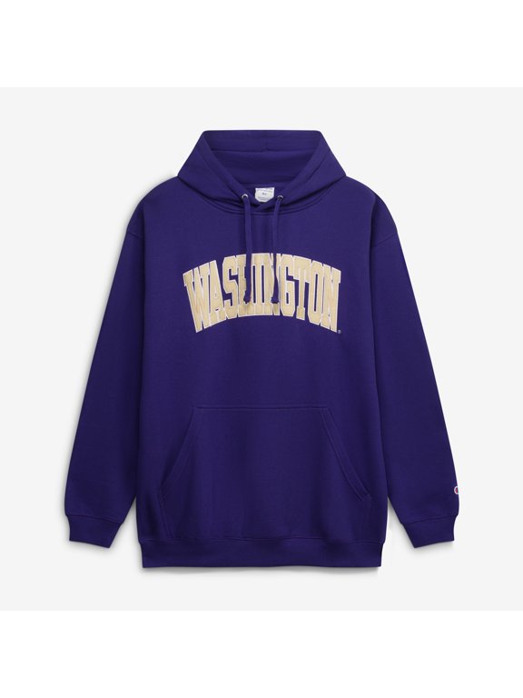 Men's Champion Purple Washington Huskies Arch Over Tackle Twill Big & Tall Hoodie