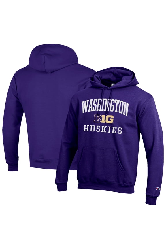 Men's Champion Purple Washington Huskies Big 10 Powerblend Pullover Hoodie