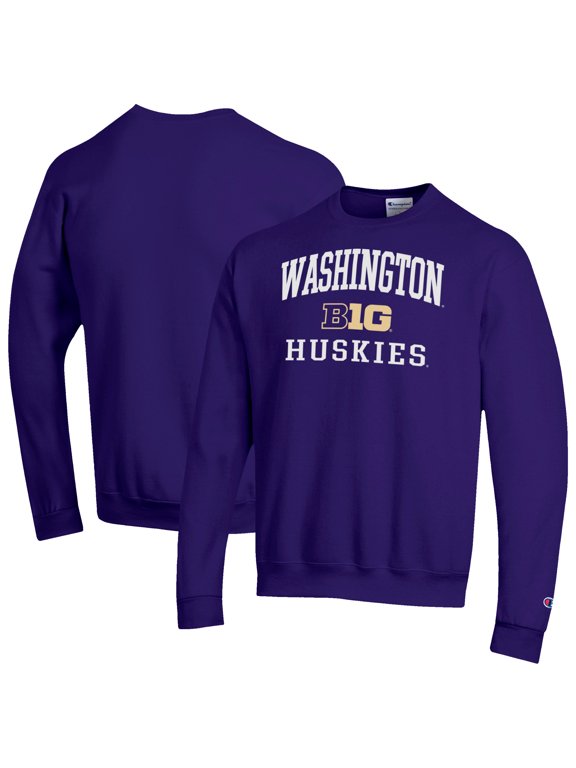 Men's Champion Purple Washington Huskies Big Ten Powerblend Pullover Sweatshirt