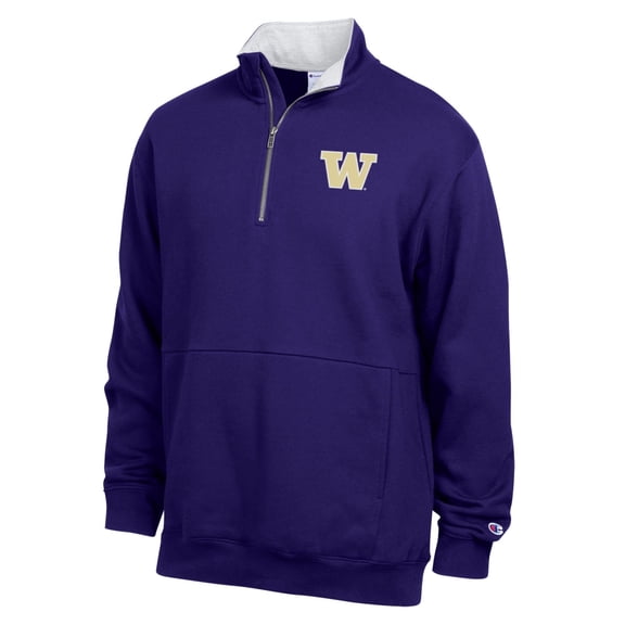 Men's Champion Purple Washington Huskies Fleece Quarter-Zip Pullover