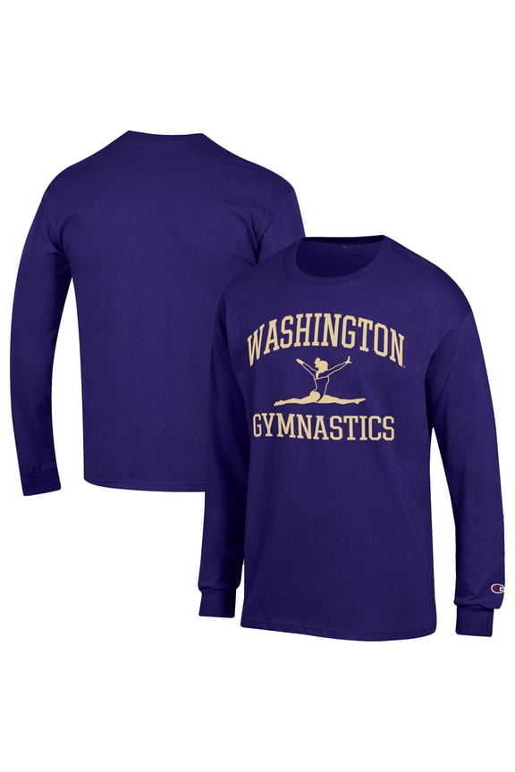 Men's Champion  Purple Washington Huskies Gymnastics Icon Long Sleeve T-Shirt