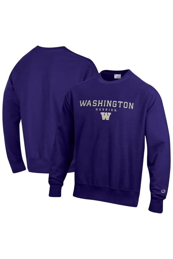 Men's Champion Purple Washington Huskies Relentless Reverse Weave Sweatshirt
