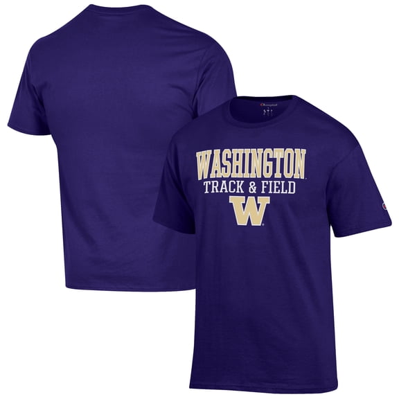 Men's Champion Purple Washington Huskies Track & Field Stack T-Shirt