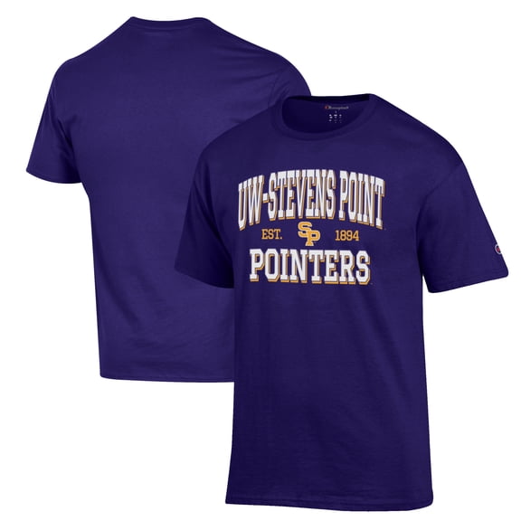 Men's Champion Purple Wisconsin-Stevens Point Pointers Est. Date Jersey T-Shirt