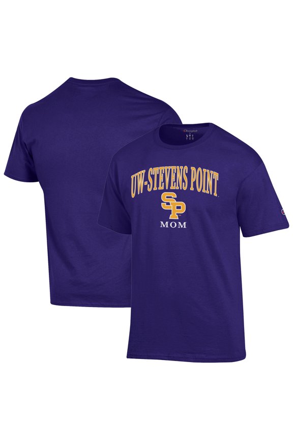 Unisex Champion Purple Wisconsin-Stevens Point Pointers  Mom Logo T-Shirt