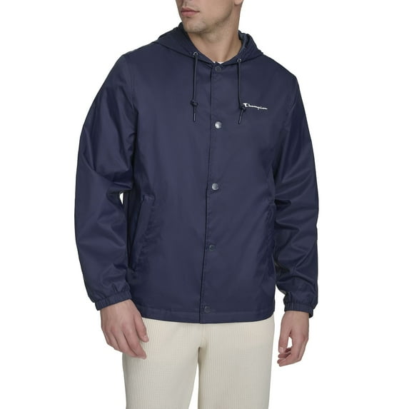 Men's Champion® Rain Coach Jacket Color: Peacoat Size: M