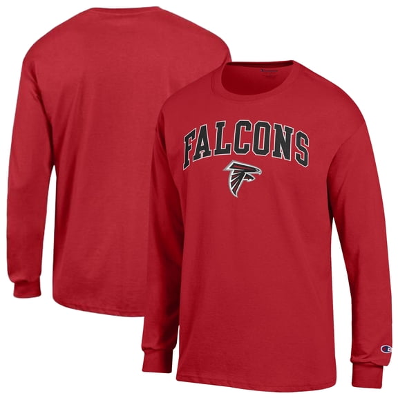 Men's Champion Red Atlanta Falcons Arch Over Logo Long Sleeve T-Shirt