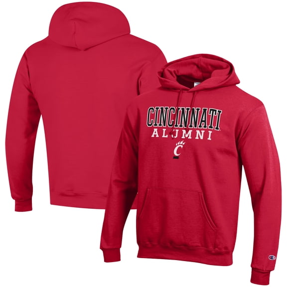 Men's Champion  Red Cincinnati Bearcats Alumni Logo Stack Pullover Hoodie