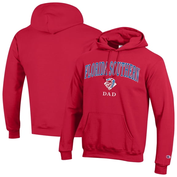 Men's Champion Red Florida Southern Mocs Arch Dad Eco Powerblend Hoodie
