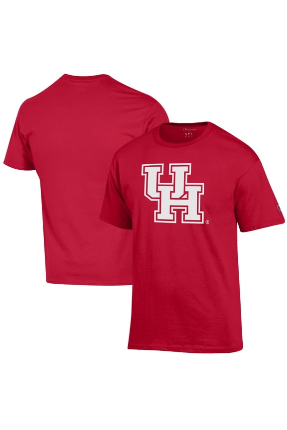 Men's Champion Red Houston Cougars Primary Jersey T-Shirt