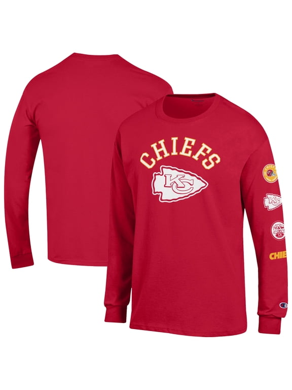 Men's Champion Red Kansas City Chiefs Seal Long Sleeve T-Shirt