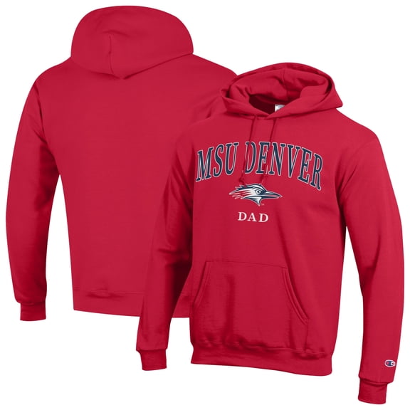 Men's Champion Red MSU Denver Roadrunners Arch Dad Eco Powerblend Hoodie