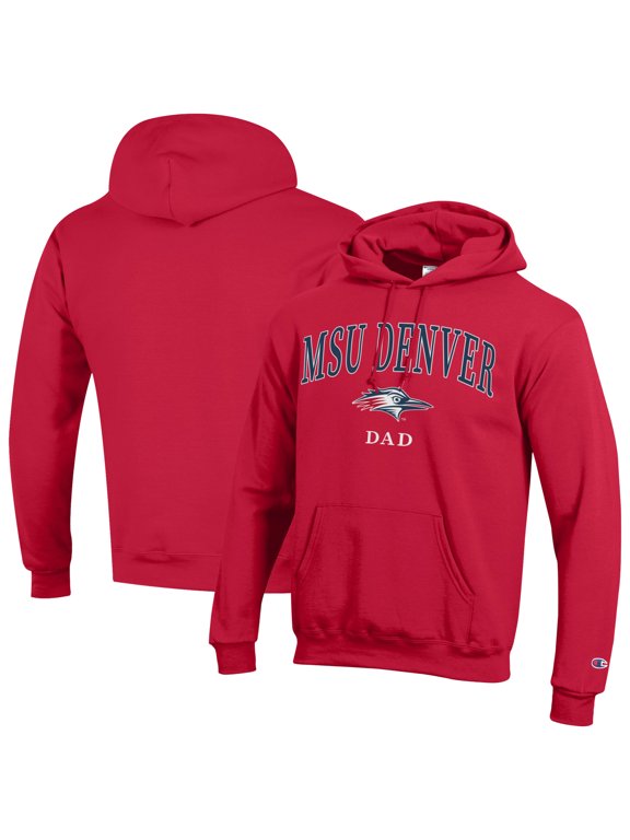 Men's Champion Red MSU Denver Roadrunners Arch Dad Eco Powerblend Hoodie