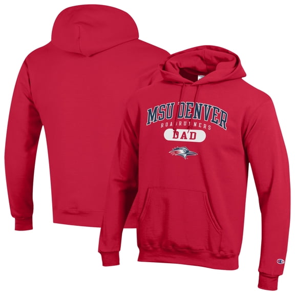 Men's Champion Red MSU Denver Roadrunners Dad Pill Box Eco Powerblend Hoodie