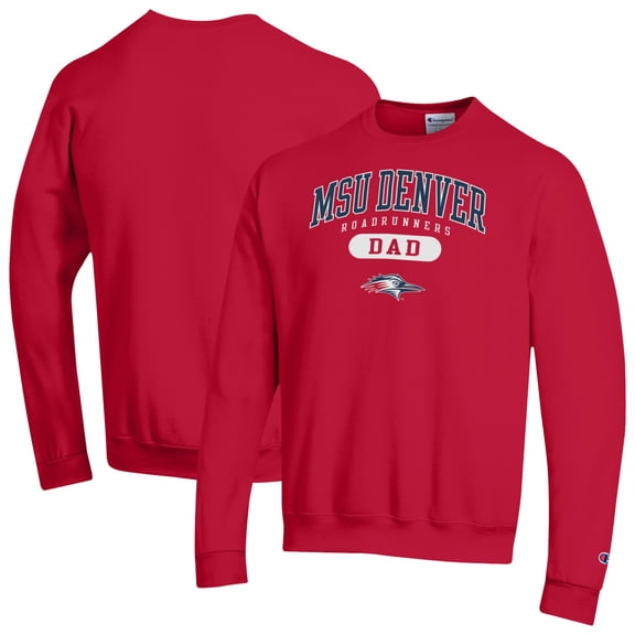 Men's Champion Red MSU Denver Roadrunners Dad Pill Box Eco Powerblend Sweatshirt