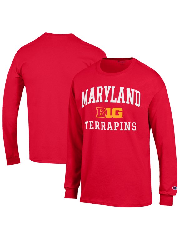 Men's Champion Red Maryland Terrapins Big Ten Long Sleeve T-Shirt