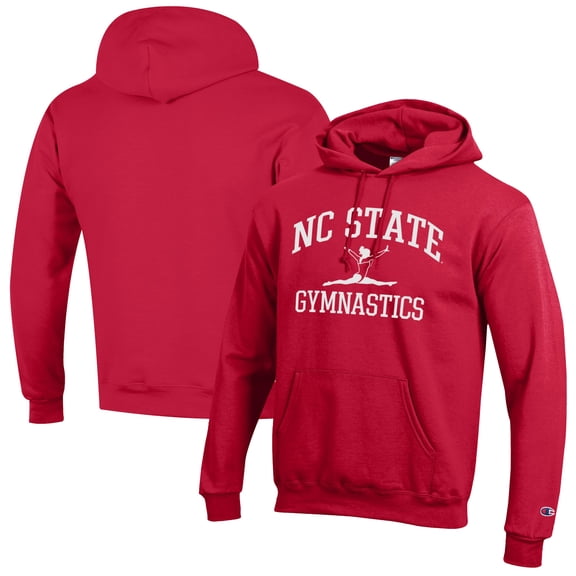 Men's Champion  Red NC State Wolfpack Gymnastics Icon Powerblend Pullover Hoodie
