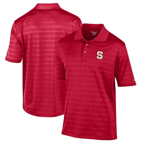 Men's Champion Red NC State Wolfpack Relaxed Fit Textured Solid Polo
