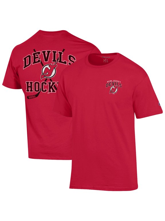 Men's Champion Red New Jersey Devils Stick With It Jersey T-Shirt