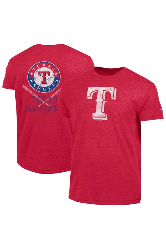 Men's Champion  Red Texas Rangers Tri-Blend T-Shirt