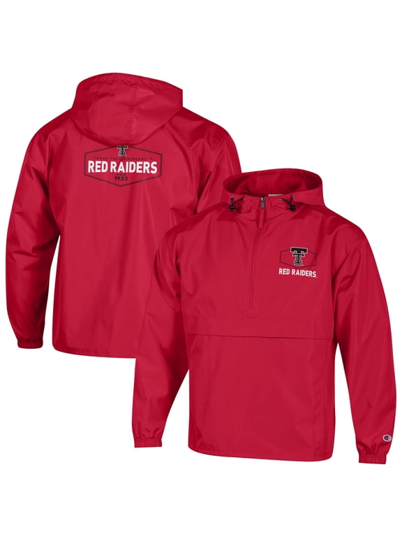 Men's Champion Red Texas Tech Red Raiders Delay Packable Half-Zip Jacket