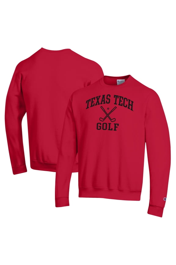 Men's-Champion Red Texas Tech Red Raiders Powerblend Crewneck Sweatshirt