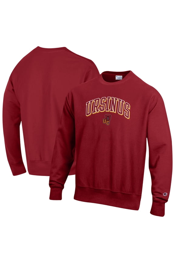 Men's Champion Red Ursinus Bears Reverse Weave Sweatshirt