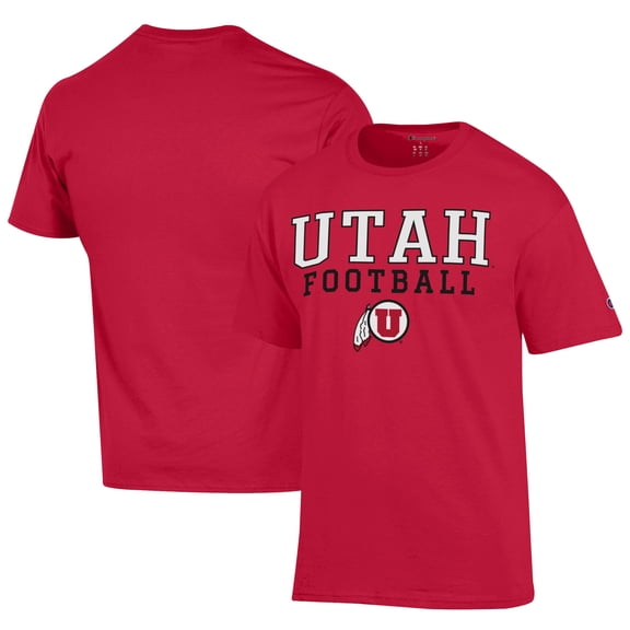Men's Champion Red Utah Utes Football Jersey T-Shirt