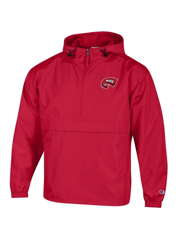 Men's Champion Red Western Kentucky Hilltoppers Packable Half-Zip Hooded Jacket