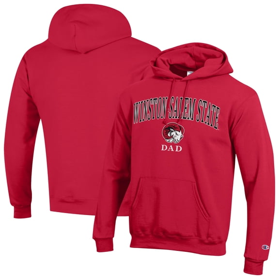 Men's Champion  Red Winston-Salem State Rams Arch Dad Eco Powerblend Hoodie