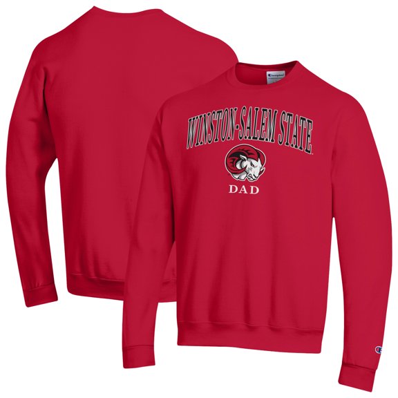 Men's Champion  Red Winston-Salem State Rams Arch Dad Eco Powerblend Sweatshirt
