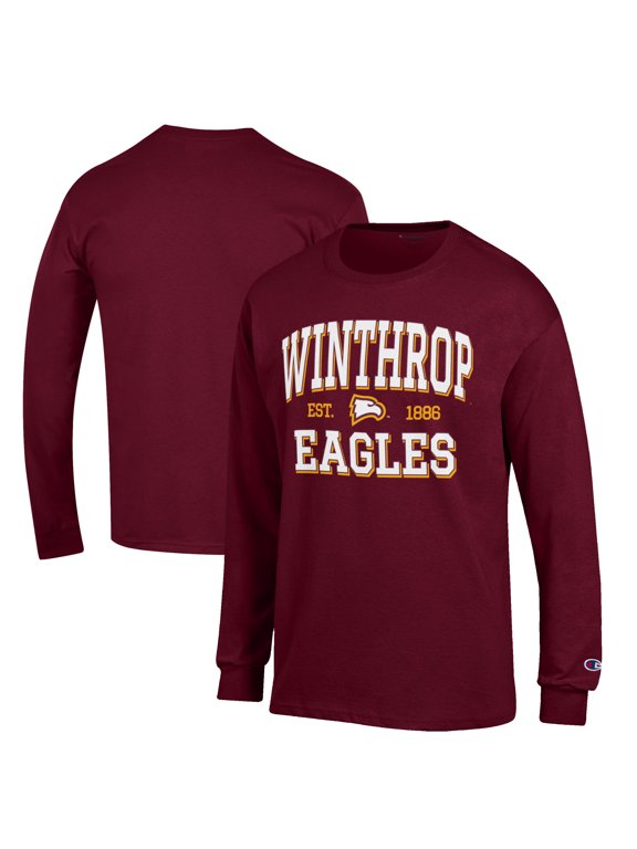 Men's Champion Red Winthrop Eagles Jersey Est. Date Long Sleeve T-Shirt