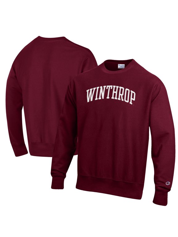 Men's Champion Red Winthrop Eagles Reverse Weave Fleece Crewneck Sweatshirt