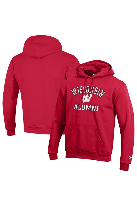 Men's Champion  Red Wisconsin Badgers Alumni Logo Pullover Hoodie