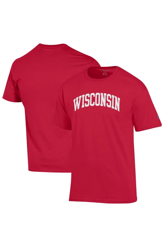 Men's Champion Red Wisconsin Badgers Basic Arch T-Shirt