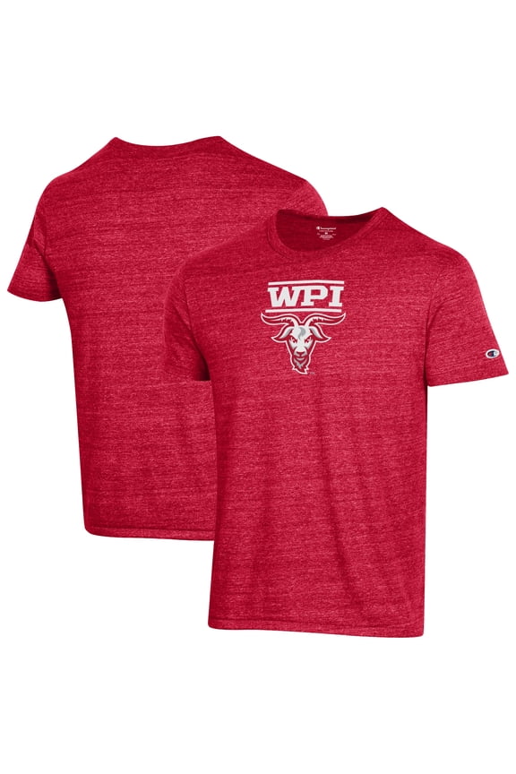 Men's Champion Red Worcester Polytechnic Institute Engineers Ultimate Triblend T-Shirt