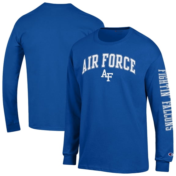 Men's Champion  Royal Air Force Falcons Arch Over Logo 2-Hit Long Sleeve T-Shirt