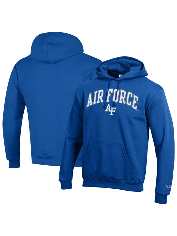 Men's-Champion Royal Air Force Falcons Arch Over Logo Pullover Hoodie