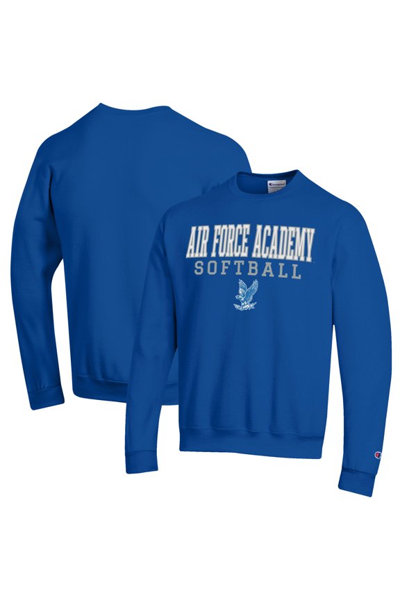 Men's Champion Royal Air Force Falcons Softball Stack Pullover Crewneck Sweatshirt