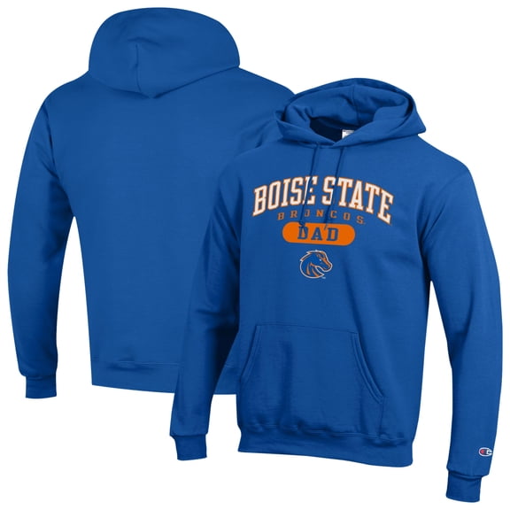 Men's Champion Royal Boise State Broncos Dad Pill Box Eco Powerblend Hoodie