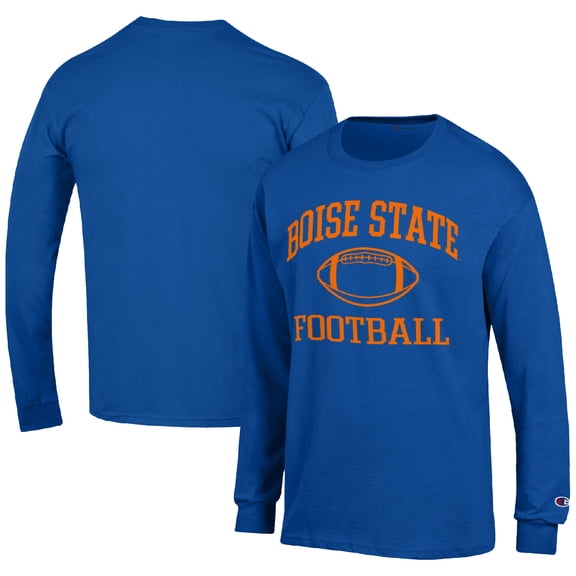 Men's Champion Royal Boise State Broncos Football Icon Long Sleeve T-Shirt