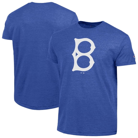 Men's Champion Royal Brooklyn Dodgers Cooperstown Logo Tri-Blend T-Shirt