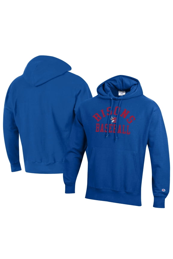 Men's Champion Royal Buffalo Bisons Baseball Reverse Weave Pullover Hoodie