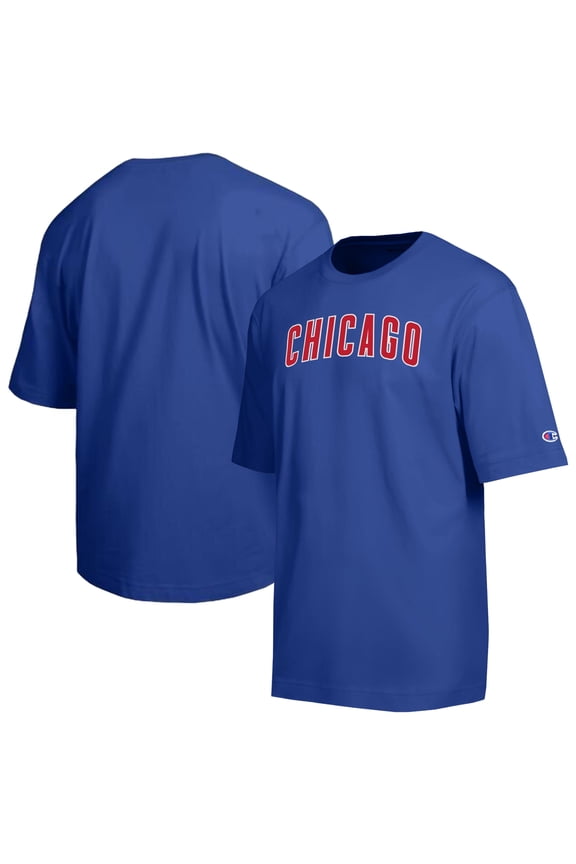 Men's Champion Royal Chicago Cubs All Star Chenille Wordmark T-Shirt