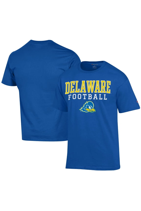 Men's Champion Royal Delaware Fightin' Blue Hens Football Jersey T-Shirt