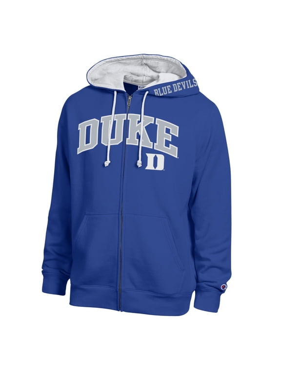 Men's Champion Royal Duke Blue Devils Arch Logo Full-Zip Fleece Hoodie