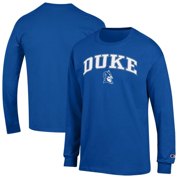 Men's-Champion  Royal Duke Blue Devils Arch Over Logo Long Sleeve T-Shirt
