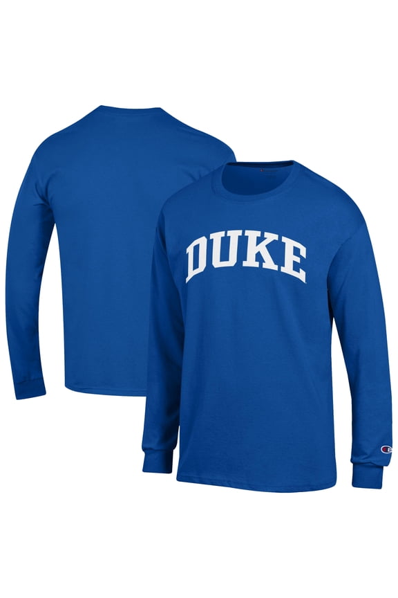 Men's Champion Royal Duke Blue Devils Basic Arch Long Sleeve T-Shirt